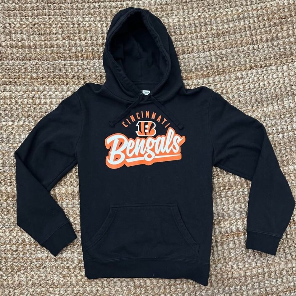 Cincinnati Bengals Hoodie Sweatshirt Black Long Sleeve (Large) NFL
